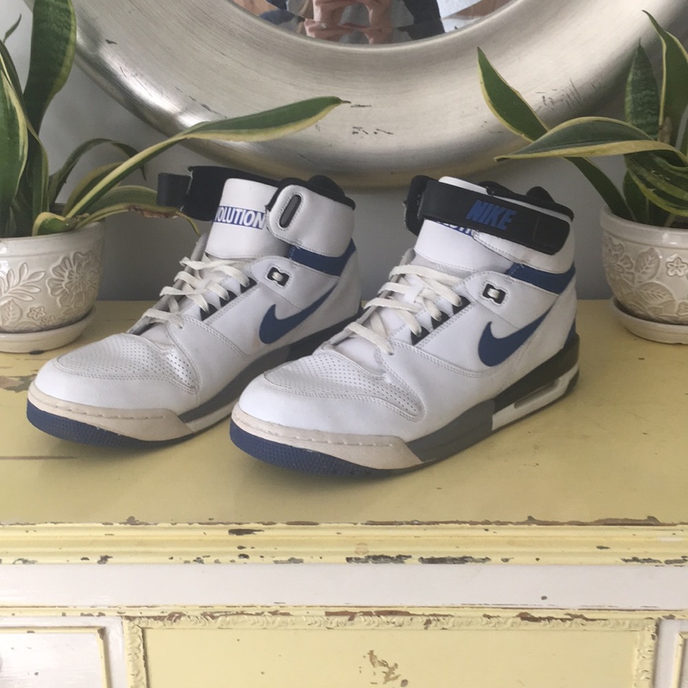 Men’s Nike Air Revolution White with Blue & Black